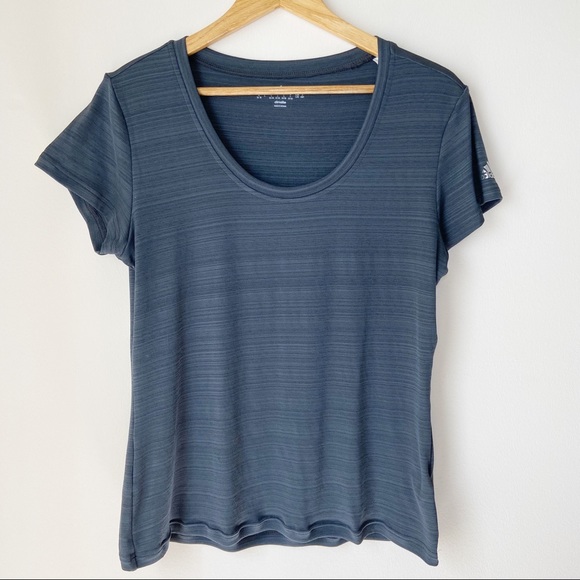 Adidas Gray Climalite Stretch Tee Size Large - Picture 2 of 7